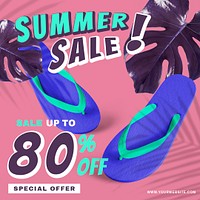80% off summer sale promotion template advertisement