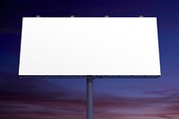 White billboard sign, 3D realistic advertisement with blank space