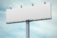 White billboard sign, 3D realistic advertisement with blank space