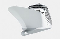 Luxury cruise ship bow, 3d rendered design