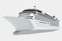 Luxury cruise ship port side, 3d rendered design