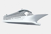 3D cruise ship starboard, luxury boat psd