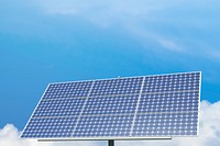 3D solar panel, renewable energy source on the roof psd