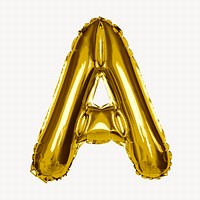 A letter balloon collage element, party alphabet, foil balloon