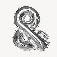 Ampersand balloon collage element, party celebration 
