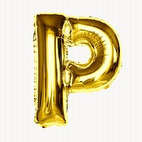 P letter balloon collage element, party alphabet, foil balloon