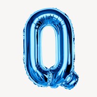 Capital letter Q, blue balloon collage element, alphabet design psd