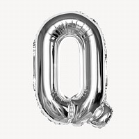 Q letter balloon collage element, party alphabet, foil balloon 