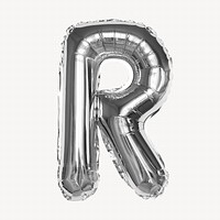 R letter balloon collage element, party alphabet, foil balloon 