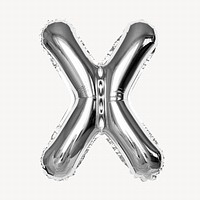 X letter balloon collage element, party alphabet, foil balloon 
