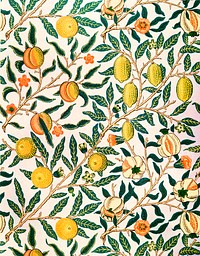 Fruit or Pomegranate by <a href="https://www.rawpixel.com/search/William%20Morris?sort=curated&amp;premium=free&amp;page=1">William Morris</a> (1834-1896). Original from the The MET Museum. Digitally enhanced by rawpixel.