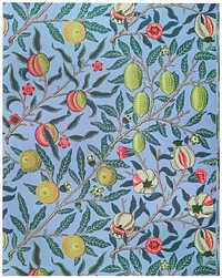 <a href="https://www.rawpixel.com/search/William%20Morris?sort=curated&amp;premium=free&amp;page=1">William Morris</a> (1834-1896)&#39;s Fruit or Pomegranate. Famous wallpaper, original from The MET Museum. Digitally enhanced by rawpixel.