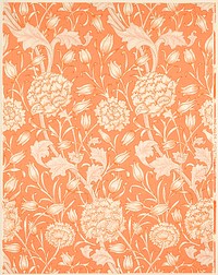<a href="https://www.rawpixel.com/search/William%20Morris?sort=curated&amp;premium=free&amp;page=1">William Morris</a>&#39;s (1834-1896) Wild Tulip famous pattern. Original from The MET Museum. Digitally enhanced by rawpixel.