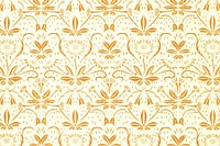 Yellow botanical pattern background. Remixed by rawpixel.