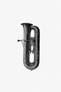 Vintage European style trumpet engraving