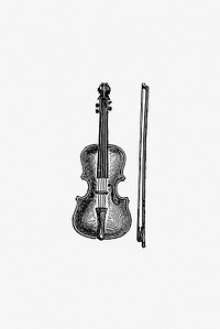 Vintage European style violin engraving. Original from the British Library. Digitally enhanced by rawpixel.