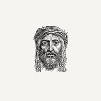 Vintage European style Jesus Christ engraving by <a href="https://www.rawpixel.com/search/Albrecht%20D%C3%BCrer?sort=curated&amp;page=1">Albrecht D&uuml;rer</a> (1471&ndash;1528). Original from the British Library. Digitally enhanced by rawpixel.