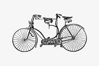 Vintage two wheel bicycle engraving vector