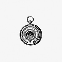 Vintage aneroid barometer engraving illustration
