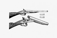 Vintage gun engraving illustration