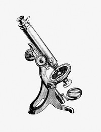 Vintage microscope engraving illustration
