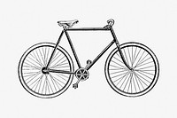 Vintage two wheel bicycle engraving illustration