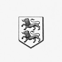 Lion medieval heraldic design illustration