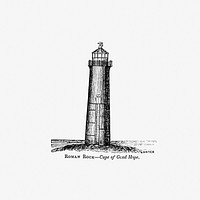 Roman rock, Cape of good hope from Circular relating to Lighthouses, Lightships, Buoys, and Beacons (1863) published by<a href="https://www.rawpixel.com/search/Alexander%20Gordon?sort=curated&amp;page=1">Alexander Gordon</a>. Original from the British Library. Digitally enhanced by rawpixel.