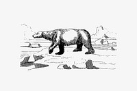 Polar bear from A Peep At The Esquimaux; Or Scenes On The Ice: To Which Is Annexed A Polar Pastoral (1825) by Lady. Original from the British Library. Digitally enhanced by rawpixel.