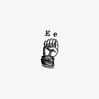 Sign language for letter E illustration vector