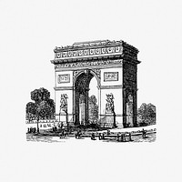 Arc de Triomphe from Paris-Neuf, Or Dream And Reality. Great Phantasmagoria (1861) published by <a href="https://www.rawpixel.com/search/Charles%20Simon%20Pascal%20Soullier?sort=curated&amp;page=1">Charles Simon Pascal Soullier</a>. Original from the British Library. Digitally enhanced by rawpixel.