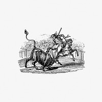 Bullfight from Paris-Neuf, Or Dream And Reality. Great Phantasmagoria (1861) published by <a href="https://www.rawpixel.com/search/Charles%20Simon%20Pascal%20Soullier?sort=curated&amp;page=1">Charles Simon Pascal Soullier</a>. Original from the British Library. Digitally enhanced by rawpixel.