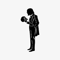 Male silhouette holding a skull from Mr.Grant Allen&#39;s New Story Michael&#39;s Crag With Marginal Illustrations in Silhouette, etc published by <a href="https://www.rawpixel.com/search/Leadenhall%20Press?sort=curated&amp;page=1">Leadenhall Press</a> (1893). Original from the British Library. Digitally enhanced by rawpixel.