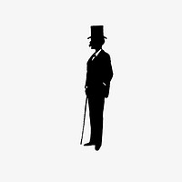 Gentleman silhouette from Mr.Grant Allen&#39;s New Story Michael&#39;s Crag With Marginal Illustrations in Silhouette, etc published by <a href="https://www.rawpixel.com/search/Leadenhall%20Press?sort=curated&amp;page=1">Leadenhall Press</a>(1893). Original from the British Library. Digitally enhanced by rawpixel.