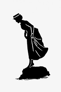 Vintage lady silhouette from Mr.Grant Allen&#39;s New Story Michael&#39;s Crag With Marginal Illustrations in Silhouette, etc published by <a href="https://www.rawpixel.com/search/Leadenhall%20Press?sort=curated&amp;page=1">Leadenhall Press</a> (1893). Original from the British Library. Digitally enhanced by rawpixel.