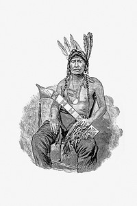 Drawing of a native American