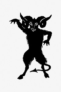 Drawing of a demon in silhouette
