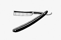 Drawing of a vintage shaving knife