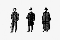 Drawing of gentlemen set