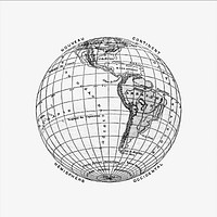 Drawing of a world atlas