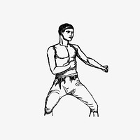 Drawing of a boxing fighter