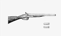 Drawing of a vintage  shotgun