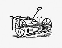 Howard&#39;s patent lever horse rake from The People&#39;s History Of Cleveland, And Its Vicinage, Etc. Pt. 1-4 published by <a href="https://www.rawpixel.com/search/Tweddell%20%26%20Sons?sort=curated&amp;page=1">Tweddell &amp; Sons</a> (1872). Original from the British Library. Digitally enhanced by rawpixel.