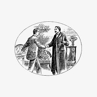 Gentlemen shaking hands from Thrilling Life Stories for the Masses published by Thrilling Stories&rsquo; Committee (1892). Original from the British Library. Digitally enhanced by rawpixel.