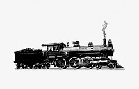 Drawing of a steam engine train