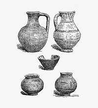 Drawing of antique potteries