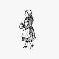 Drawing of a young maid