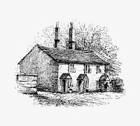 Drawing of a rustic house