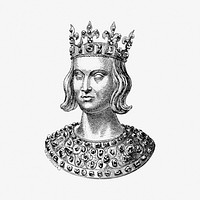 Royalty from Chroniclers Of The History Of France From The Origins To The Sixteenth Century illustrated by <a href="https://www.rawpixel.com/search/D.%20Maillart?sort=curated&amp;page=1">D. Maillart</a> (1884). Original from the British Library. Digitally enhanced by rawpixel.