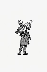 Drawing of a singing policeman